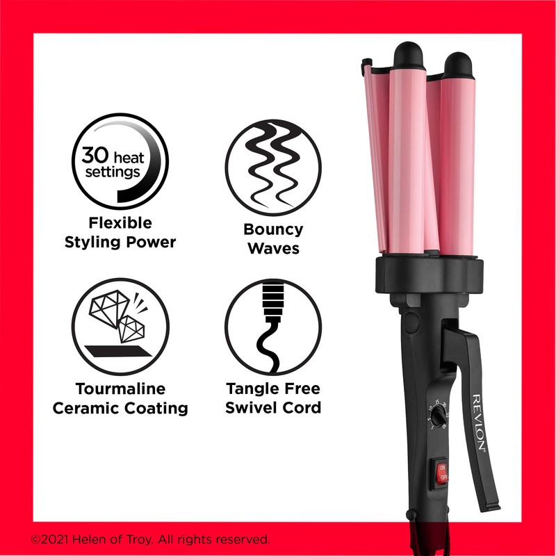 Revlon 3 Barrel Jumbo Hair Waver | Long-Lasting, Natural Looking