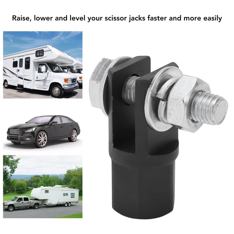 Scissor Jack Adapter, High Strength Universal Scissor Jack Drill Adapter