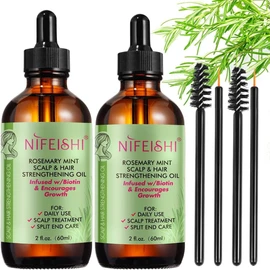 Rosemary Oil Hair 60 ml, Pack of 2 Rosemary Mint Oil, Rosemary Oil for Hair Growth, Organic & Pure Rosemary Essential Oil