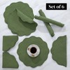 HOMBYS Quilted Placemats Set of 6 Washable Round Placemats for