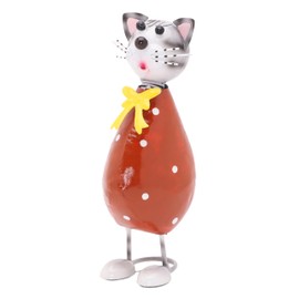 Christmas Concepts® 21cm (8'') Standing Metal Cat With Bow Sculpture - Indoor/Outdoor Garden Decoration
