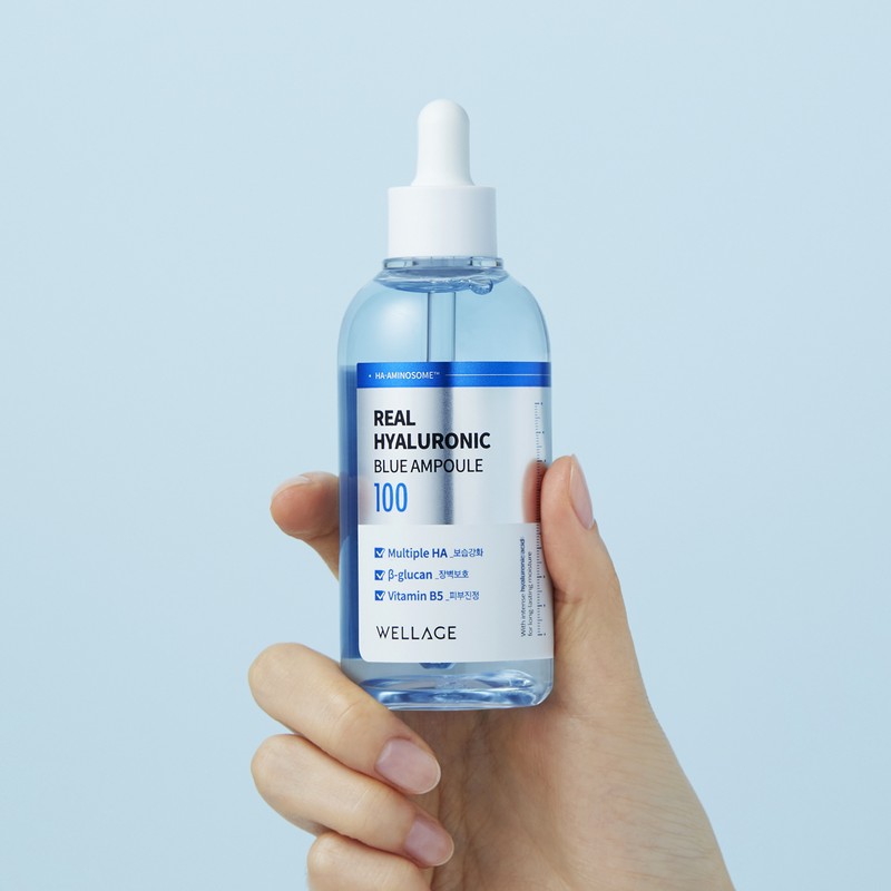 Wellage Real Hyaluronic Blue 100 Ampoule Set 100ml + 75ml,