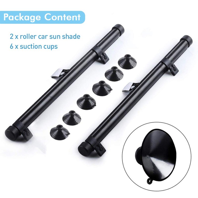 Auto Retractable Roller Sun Shade for Car Window - Block