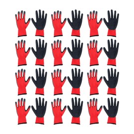 findmall 12 Pairs of L-Sized Latex Rubber Coated Work Gloves - Suitable for Construction, Gardening, and Warehousing - Providing Breathable and Lightweight Hand Protection for Workers and Gardeners