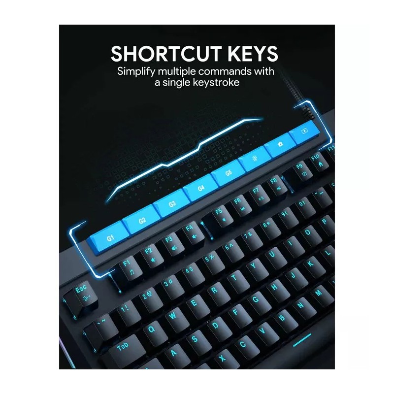 AUKEY KMG17 Mechanical Keyboard Blue Switches 104key with Volume Control