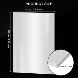 304 Stainless Steel Sheets, 2PCS 200 x 100 x 3 mm Stainless Steel Plates Stainless Steel Shim Plates Metal Sheets for Kitchen DIY Craft Making