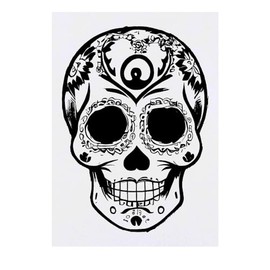'Day of the Dead Sugar Skull' Temporary Tattoo - Water Resistant, Skin-Safe, Non-Toxic Transfer (TO00068733)
