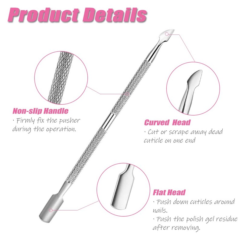 2Pcs Cuticle Clipper Tools Cuticle Cutter Cuticle Pusher Professional Nipper