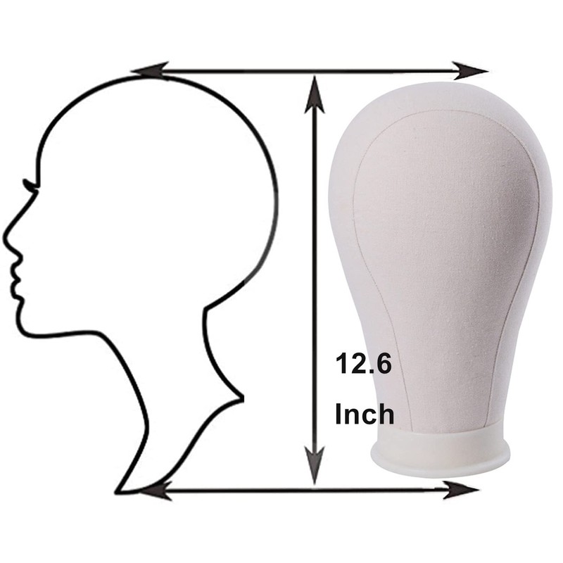 22" Cork Canvas Block Head Training Head Wig Display Styling