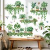 decalmile Green Pot Plants Wall Stickers Tropical Leaf Hanging Vines