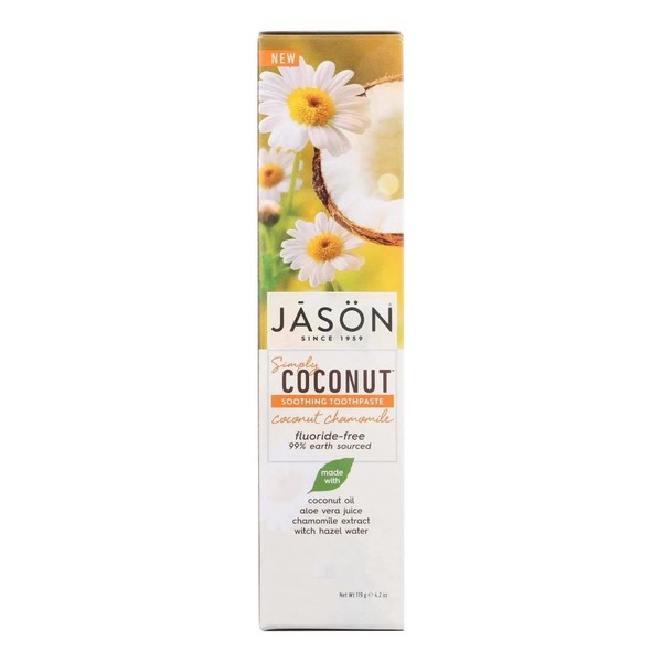 Jason Simply Coconut Soothing Toothpaste, Coconut Chamomile, 4.2 Ounce