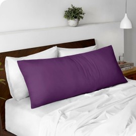 Bare Home Microfiber Body Pillow Cover - Ultra Soft - Cooling Body Pillow Case - Double Brushed - Body Pillowcase with Zipper Closure - Easy Care (20"x54" Body Pillow Cover, Plum)