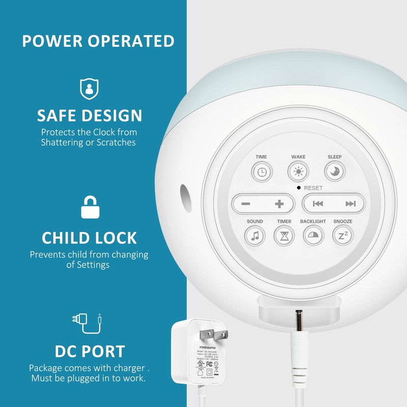 I.CODE Sun & Moon Rise Kids Alarm Clock, Children's Sleep