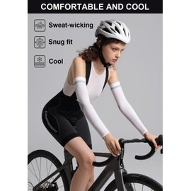 4 Pairs Arm Sleeves for Men Women, Volleyball Arm Sleeves Compression Sleeves for Women, UV Sun Protection Arm Sleeves Elbow Compression Sleeve Basketball Arm Sleeve Baseball Arm Sleeve, Black, One