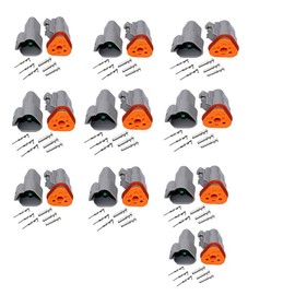 3-Pin Engineering Car Connector Plug Waterproof Harness Plug Connector Male&Female Plugs Terminal Connector Auto and Motorcycle Electrical Connectors Plugs Pack of 10