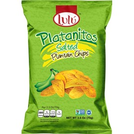 LULU Platanitos Salted Plantain Chips, Gluten-Free, 2.5oz Bag (Pack of 24, Total of 60 Oz)