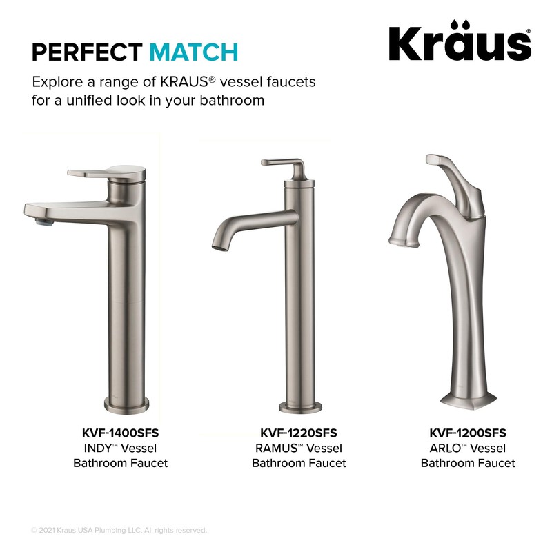 KRAUS Bathroom Sink Pop-Up Drain Assembly in Matte Black for