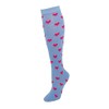 CTM® Calcetines altos hasta la rodilla con estampado de corazón