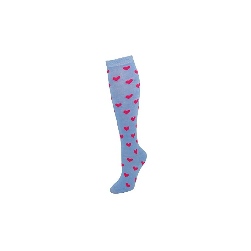CTM® Calcetines altos hasta la rodilla con estampado de corazón