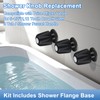 Metal Matte Black Shower Knobs 3 Piece Replacement and Flange