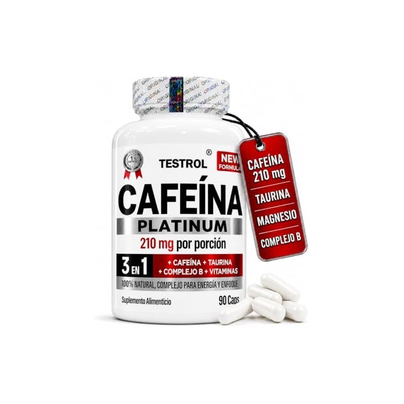 Cafeína Platinum 210mg Fórmula con Taurina, Magnesio y Complejo B