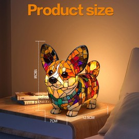 LOMUG Decorative Night Light, Dog Series LED Lamp, Dog Lamps Made of Resin, Pet Decorative Lamp, Night Lamp for Dog Fans, Home Decoration, Night Light, Energy Class A (Corgi)