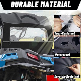 StarknightMT Soft Rear Window with Zipper - Compatible with CFMOTO ZForce 800/500 Trail 2021-2022 & ZForce 1000 2018-2019, Waterproof PVC UTV Windshield Accessory