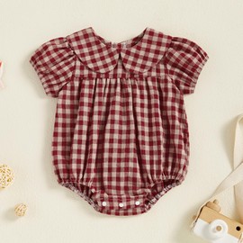 Ledy Champswiin Baby Girl Football Onesie Newborn Summer Clothes Game Day Bodysuits Infant Bubble Romper One Piece Outfit (Red, 6-9 Months)