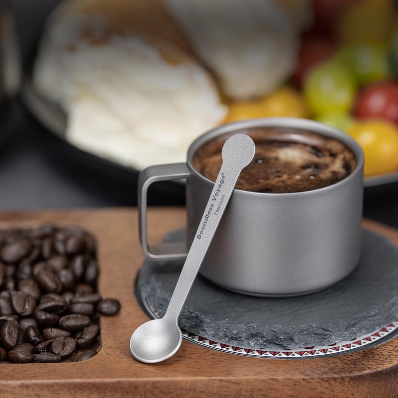 Boundless Voyage Espresso Spoon, Titanium Coffee Spoon, Pack of 5,