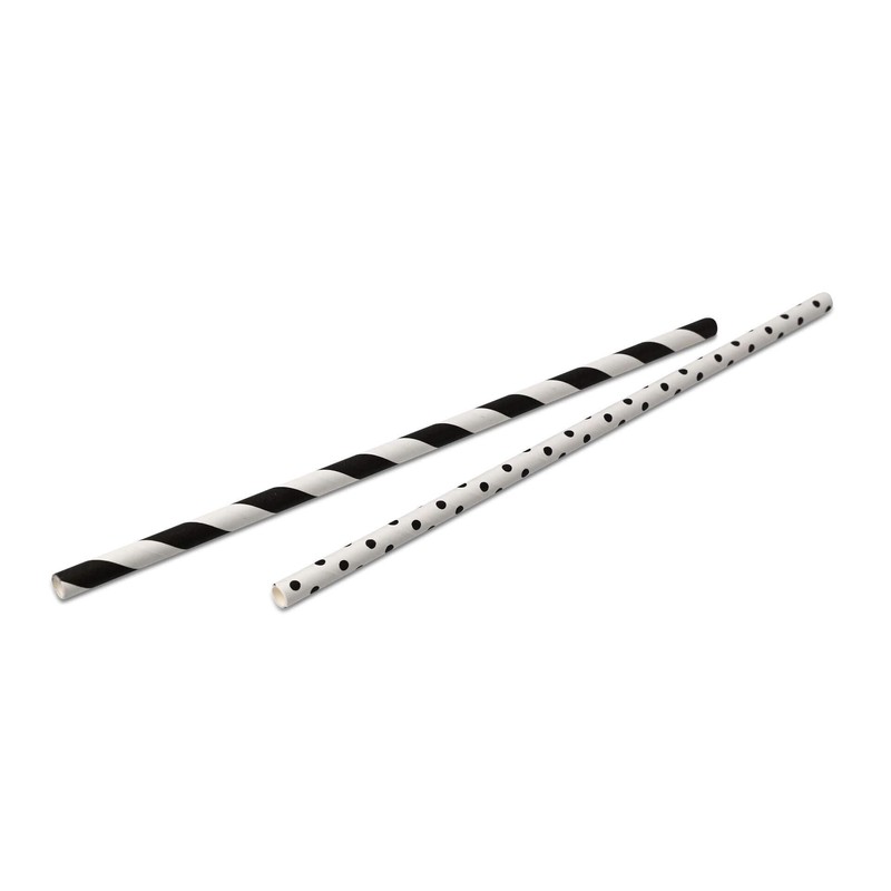 ECOFIESTA 480 x Paper Straws, 20 cm, Diameter 0.6 cm,