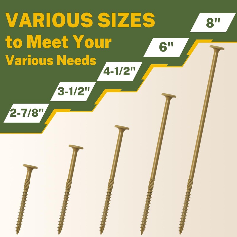 LIONMAX Lag Screws #14 x 4-1/2 Inch, 50-PCS Heavy Duty