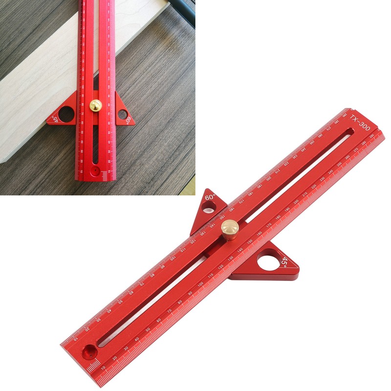 Woodworking T Track Ruler Multifunctional Aluminum Alloy Portable Wood Measuring