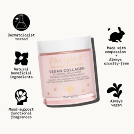 Pacifica Vegan Collagen Plumping Jelly Mask – Overnight Hydrating Face Mask with Vegan Collagen, Squalane & Hyaluronic Acid, Deep Moisture for Plump, Dewy Skin, Glass Skin Glow, Clean Beauty Skincare