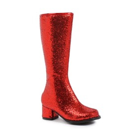 Dora Girls Red Glitter 1.75" Go Go Boots size Small 11-12