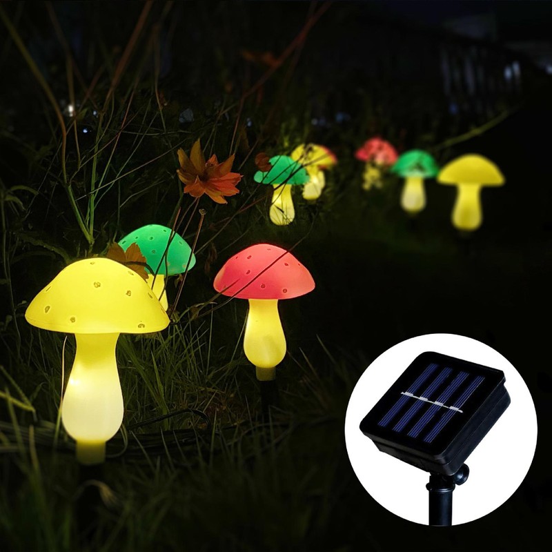 Solar Mushroom String Light Outdoor Garden Decoration Lights LED Mushroom