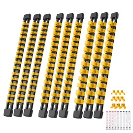 Reniteco 9-Piece Socket Organizer Set - 1/4-Inch x 48 Clips, 3/8-Inch x 45 Clips, 1/2-Inch x 36 Clips, Heavy Duty ABS Socket Holder, Premium Quality Socket Clip Rail Holder for Tool Box Drawer