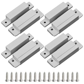 GUUZI 4 Sets MC-31B White Surface Mount Wired NC-NO Door Contact Sensor Alarm Magnetic Reed Switch