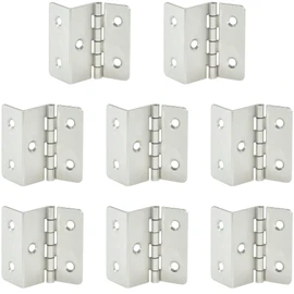 8 PCS Three Fold Hinges – Durable Metal Folding Hinges (Silver)