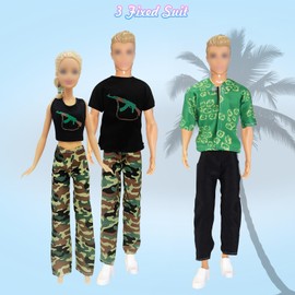 Pack of 52 Clothes and Accessories for Dolls, Includes 7 Suits, 4 Swimsuits, 2 Skirts, 1 Hoodie, 26 Shoes, 12 Accessories Random Style for 11.5 Inch Boys Dolls