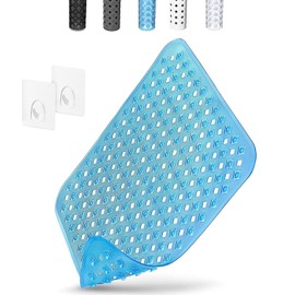 Non Slip Shower Mat Square: 53 x 53 cm Anti Mould Shower Mats for Inside Shower - Anti Slip Shower Matt with Suction Cups Drain Holes Ideal for Elderly
