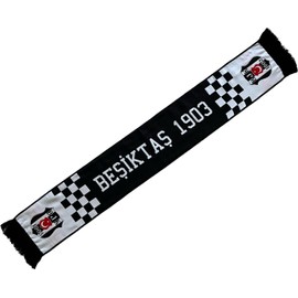 Taraftar 7/24 Beşiktaş Scarf for Football Fans, Black And White