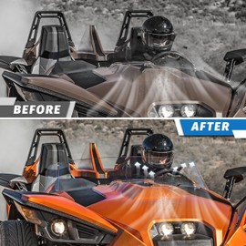 LDETXY Front Windshield for Polaris Slingshot, Durable PC Dustproof Scratch Resistant Clear Windscreen Deflector for Polaris Slingshot Ripper Series 2015-2024 S SL SLR GT LE 2882154 Accessories