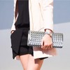 Woven Clutch Purses for Women Evening Bag Handmade Leather Shoulder