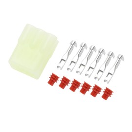 INFINAUTO 6 Pin Car Electrical Wire Connector Plug Housing Kits, 2.2mm Series Car RV Truck Female Wire Terminal Connector Beige, 1 Set