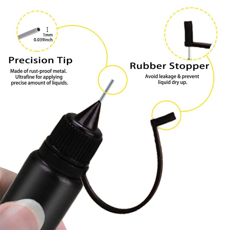 FUNSHOWCASE Dropper Needle Bottle Tool for Resin Liquid Container Blackout