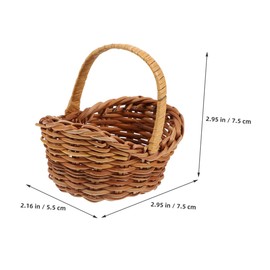 Kisangel 5pcs Woven Baskets with Handle for Wedding Party Decoration Robust Design Storage Baskets Lightweight and Portable Party Supplies for Home Decor