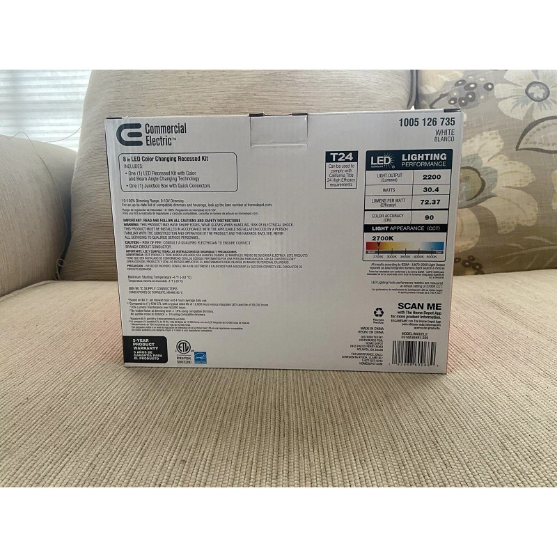 Commercial Electric 8’’LED Recessed Light Kit -1005126735 White