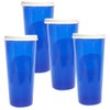 Tupperware Tumblers Straight Sided Tall Stacking Set 4 Royal Blue