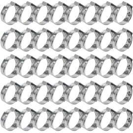 HELIFOUNER 40 Pieces 17.8-21mm 304 Stainless Steel Single Ear Hose Clamps