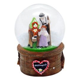 30062 Souvenir Snow Globe Hut Greeting Alm Drive 65 mm Diameter Shake Ball Travel Souvenir Germany ALM Upper Bavaria Austria